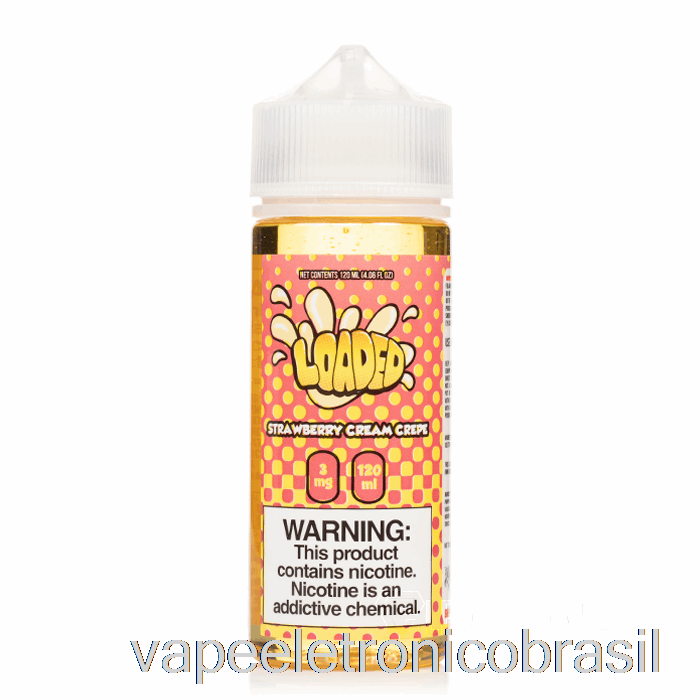 Vape Eletronico Morango Creme Crepe - E-líquido Carregado - Vapores Implacáveis ​​- 120ml 6mg